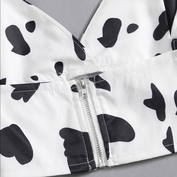 NWT - Cow Print Crop Cami & Shorts Set - Picture 3 of 5